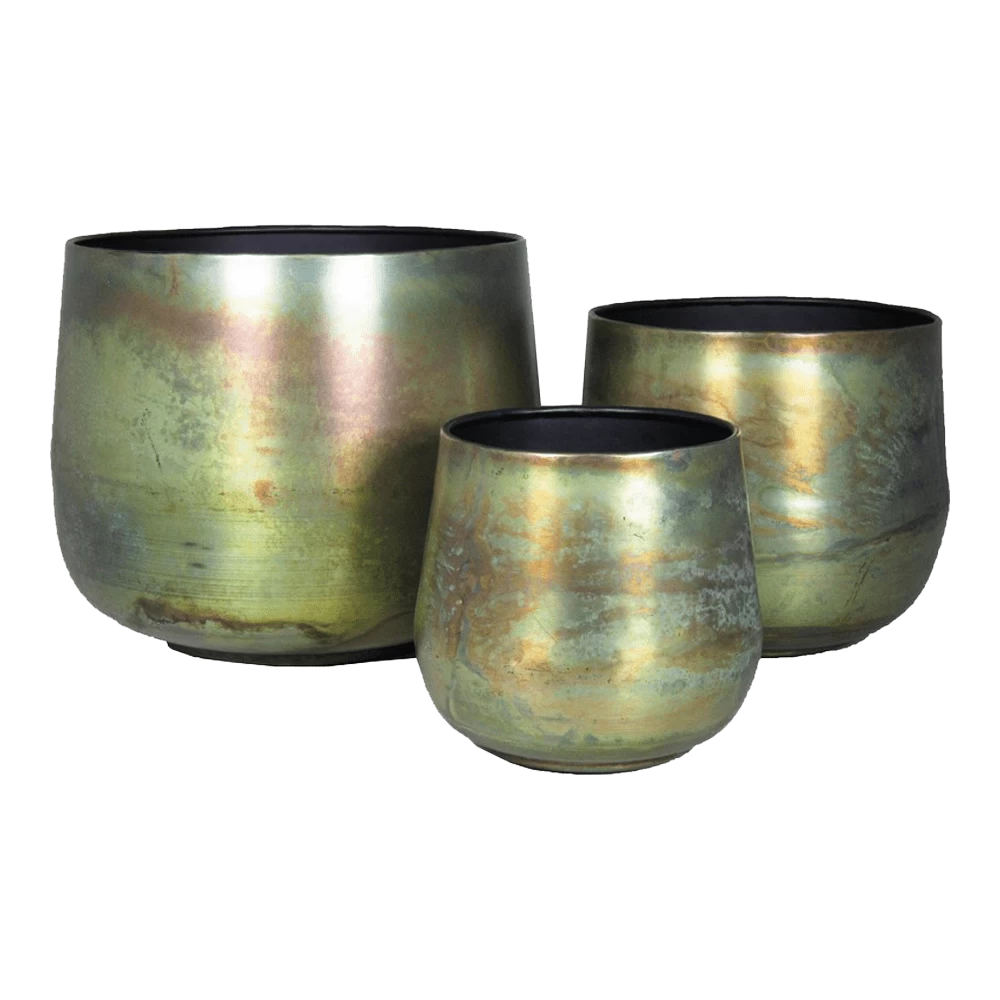 Bloempot Athene - D39 X H31cm - Groen Platina 2 Bloempot Athene - D39 X H31cm - Groen Platina - Afbeelding 2