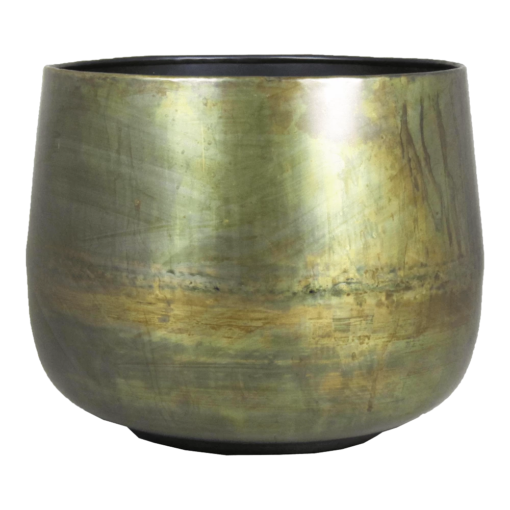 Bloempot Athene - D39 X H31cm - Groen Platina 1 Bloempot Athene - D39 X H31cm - Groen Platina