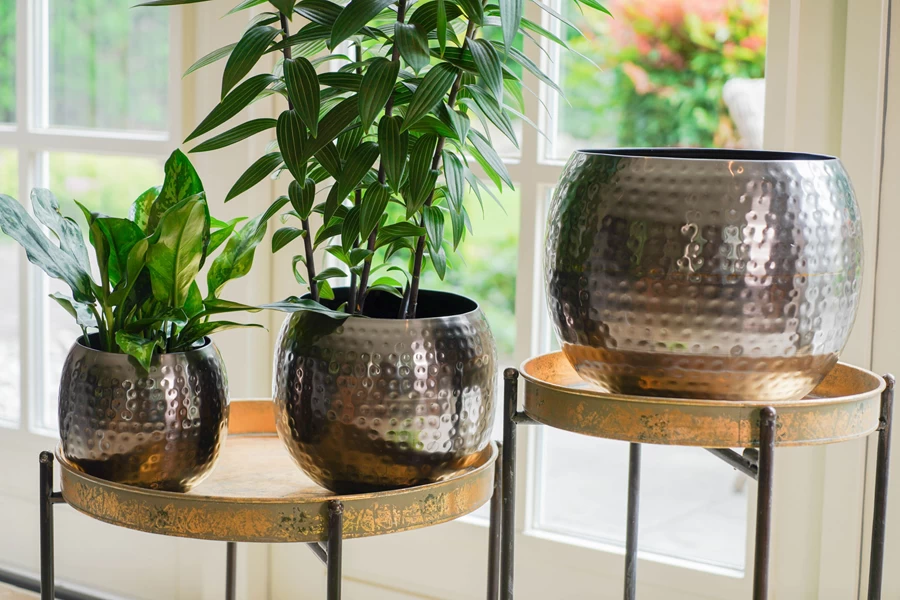 Bloempot Kody - D30 X H25cm - Lood 2 Bloempot Kody - D30 X H25cm - Lood - Afbeelding 2