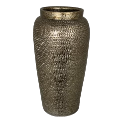Bloempot Marrakesh Hoog - D19 X H45cm - Zilver Goud