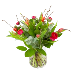 Boeket Vrolijk Roze Groot