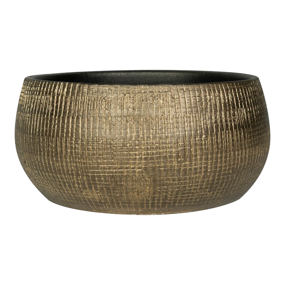 Plantenschaal Ryan - D28 X H13cm - Shiny Gold 1 Plantenschaal Ryan - D28 X H13cm - Shiny Gold