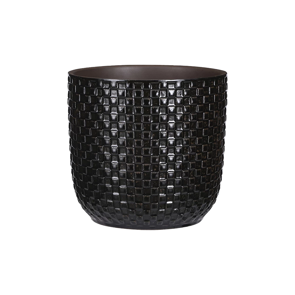 Bloempot Daan - D19 X H17.5cm - Zwart 1 Bloempot Daan - D19 X H17.5cm - Zwart