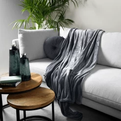 Dutch Decor Plaid Harvey - 150x200cm - Charcoal Gray -Kamerplanten Winkel dutch decor plaid harvey 150x200cm charcoal gray polyester 3 1