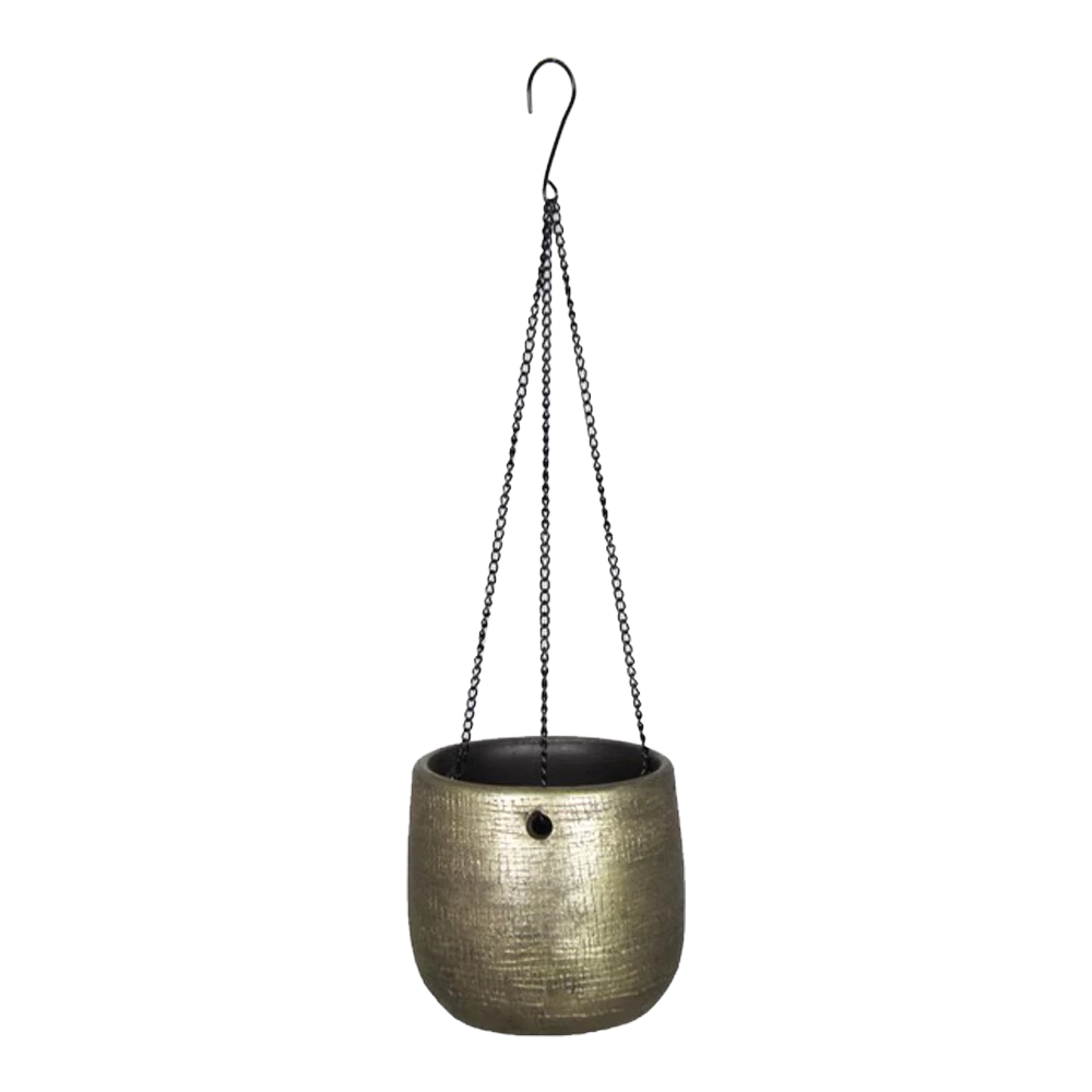 Hangpot Mira - D18 X H16cm - Goud 1 Hangpot Mira - D18 X H16cm - Goud