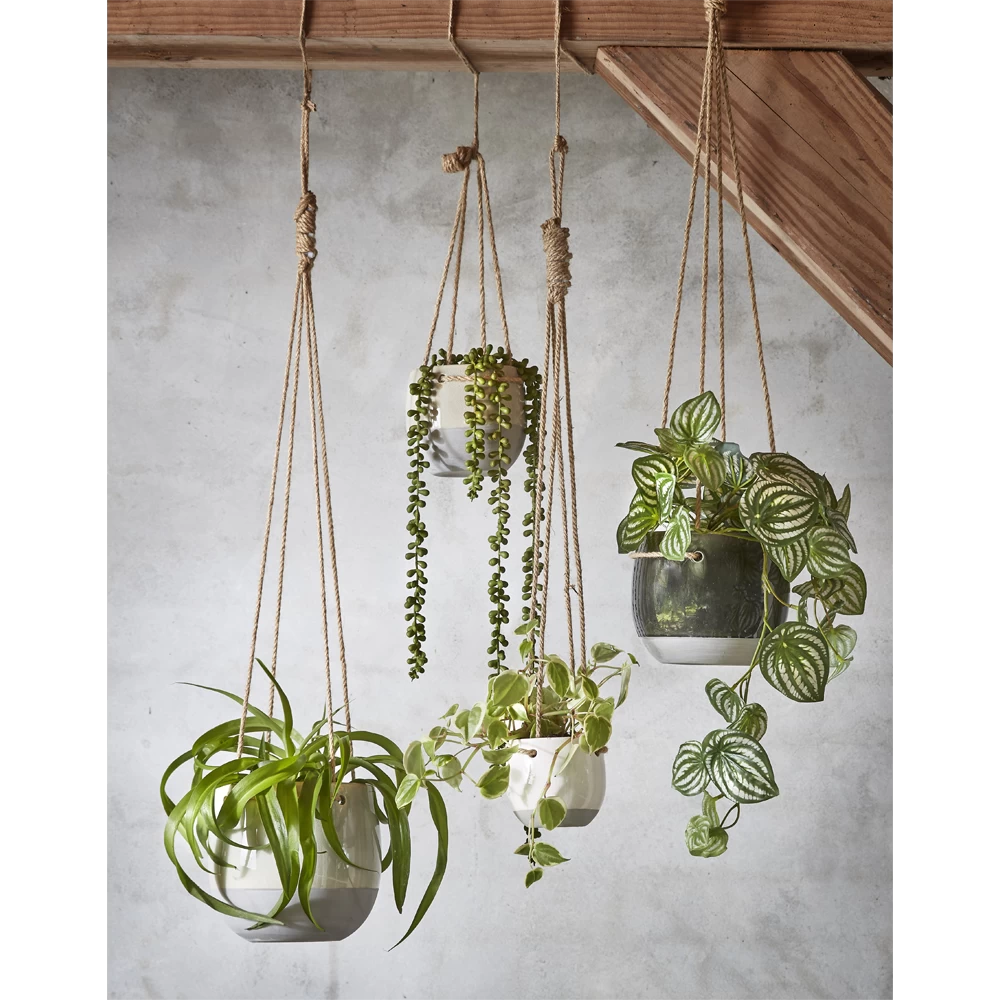 Hangpot Resa - D18,5 X H17cm - Lichtgrijs 5 Hangpot Resa - D18,5 X H17cm - Lichtgrijs - Afbeelding 5