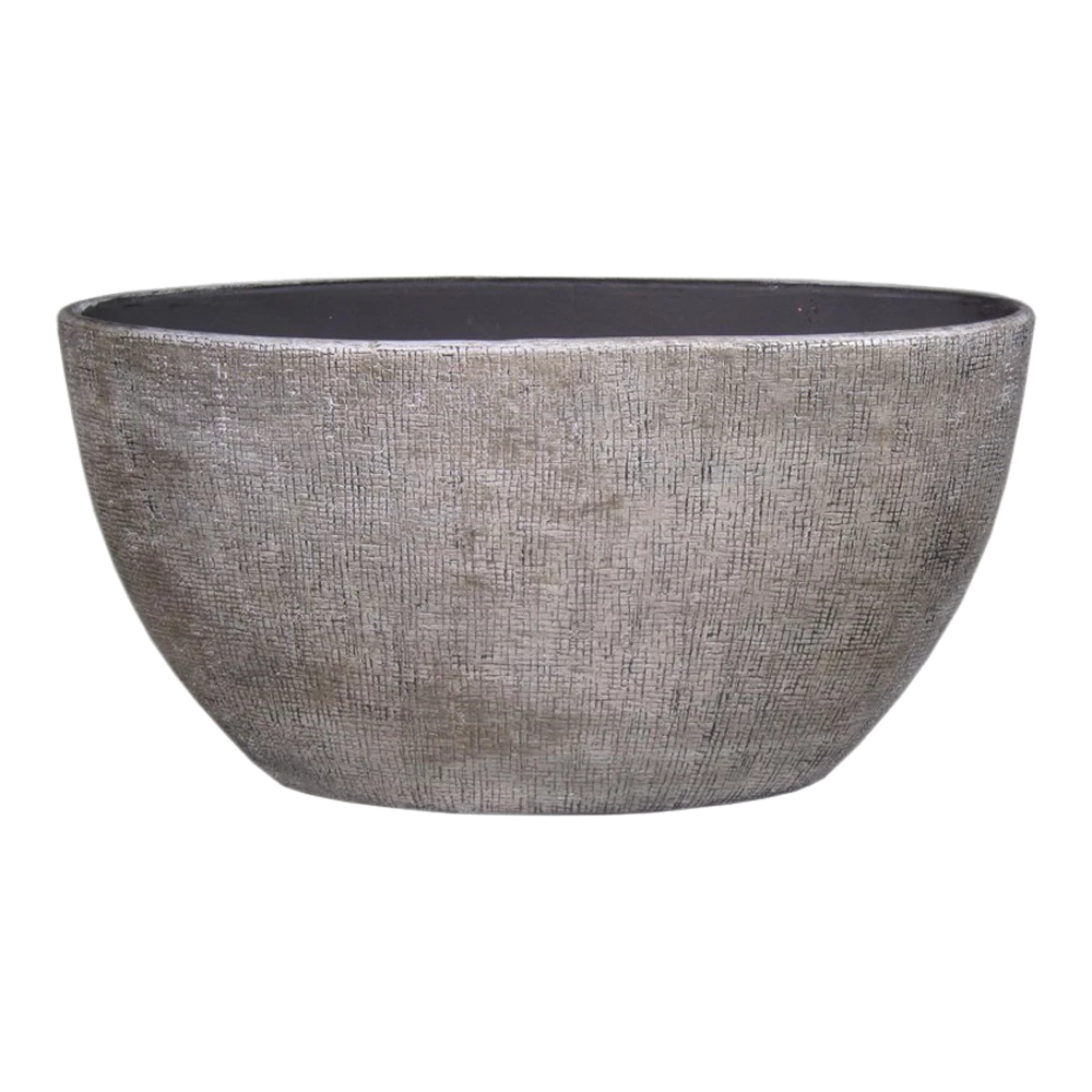 Bloempot Mira Ovaal - L49 X B20 X H25cm - Wit 1 Bloempot Mira Ovaal - L49 X B20 X H25cm - Wit