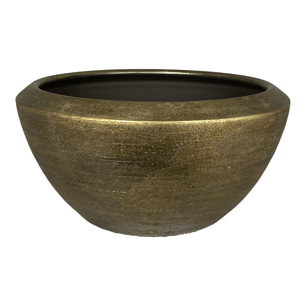 Plantenschaal Kos - D55 X H22cm - Goud 1 Plantenschaal Kos - D55 X H22cm - Goud