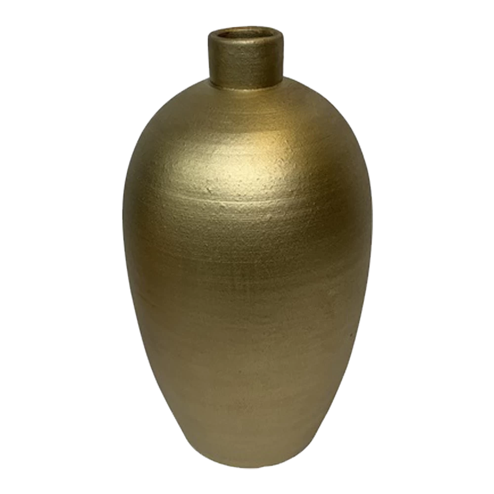 Vaas Alto - D23 X H40cm - Mat Goud 1 Vaas Alto - D23 X H40cm - Mat Goud