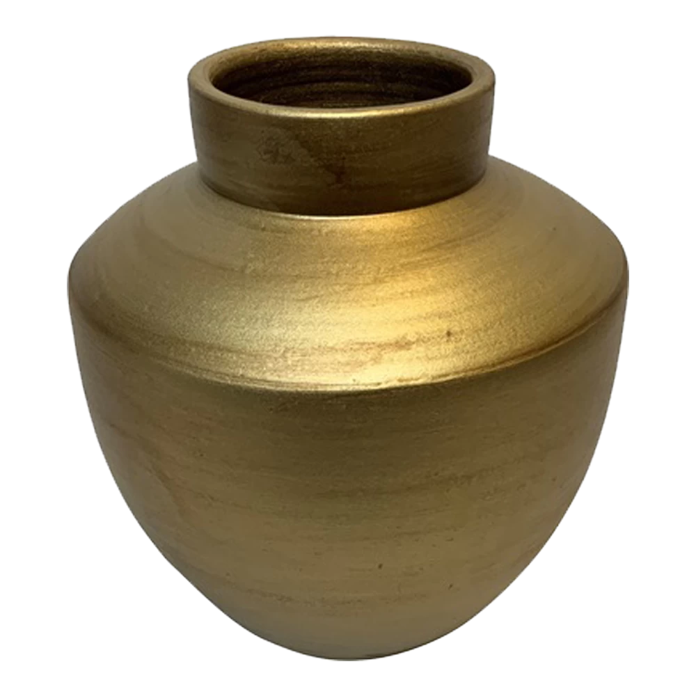 Vaas Creswell - D31 X H36cm - Mat Goud 2 Vaas Creswell - D31 X H36cm - Mat Goud - Afbeelding 2