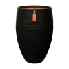 Capi Bloempot Hoog Nature Elegant Deluxe Rib NL - D38 X H58cm - Zwart