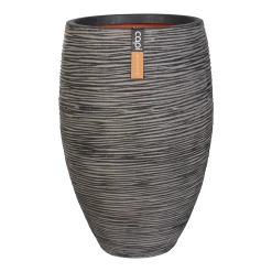 Capi Bloempot Hoog Nature Elegant Deluxe Rib NL - D56 X H84cm - Antraciet