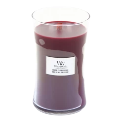 Woodwick Black Plum Cognac Large Candle - Geurkaars -Kamerplanten Winkel woodwick black plum cognac large geurskaars 2 5