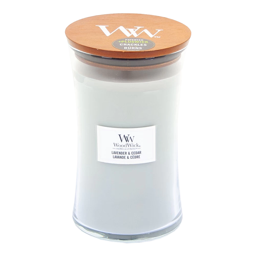 Woodwick Lavender & Cedar Large Candle - Geurkaars 1 Woodwick Lavender & Cedar Large Candle - Geurkaars