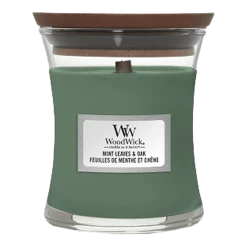 Woodwick Mint Leaves & Oak Mini Candle - Geurkaars