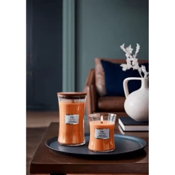 Woodwick Pumpkin Praline Large Candle - Geurkaars -Kamerplanten Winkel woodwick pumpkin praline large candle geurkaars 3