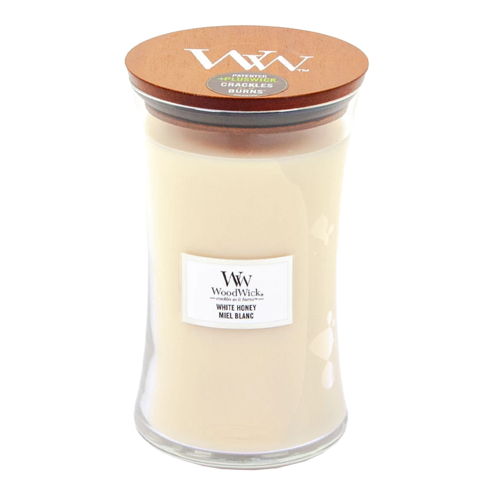 Woodwick White Honey Large Candle - Geurkaars 1 Woodwick White Honey Large Candle - Geurkaars