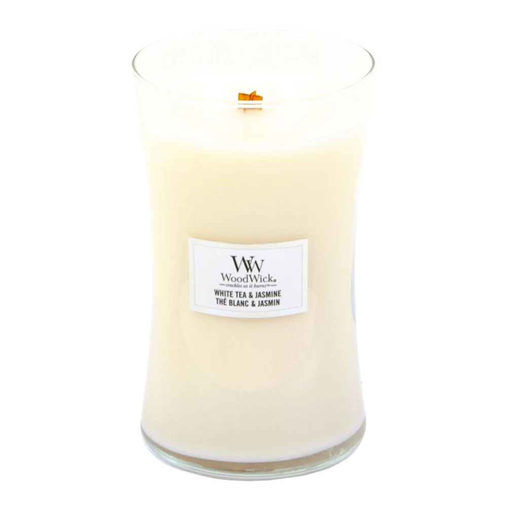 Woodwick White Tea & Jasmine Large Candle - Geurkaars 2 Woodwick White Tea & Jasmine Large Candle - Geurkaars - Afbeelding 2